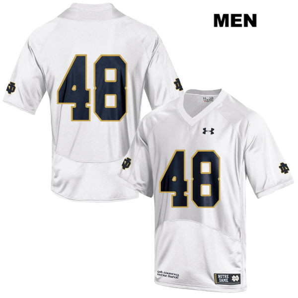 Men's NCAA Notre Dame Fighting Irish #48 Xavier Lezynski Stitched College Under Armour Authentic White No Name Football Jersey UN10I14KR